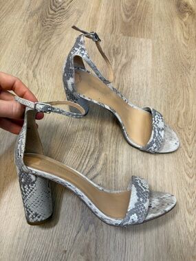 Banana Republic Snakeskin Leather Heeled Sandals